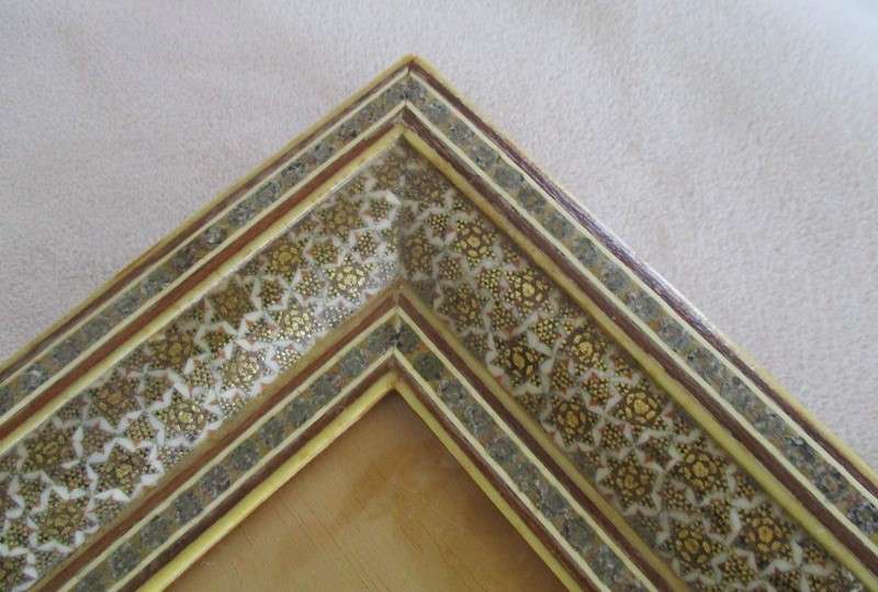Awesome!! Vintage/antique Khatam picture frame (Indo-Persian micro mosaic marquetry)