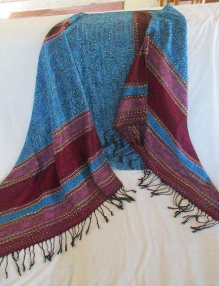 Striking reversable Pashmina/Throw with bold colours