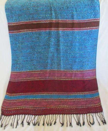 Striking reversable Pashmina/Throw with bold colours