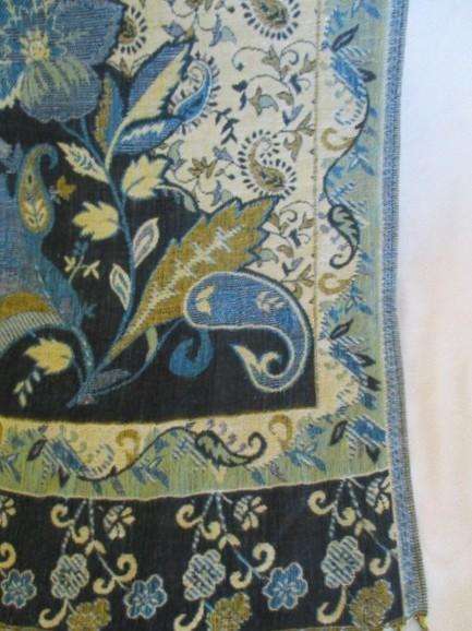 Beautiful long reversable Pashmina/Throw in shades of blue