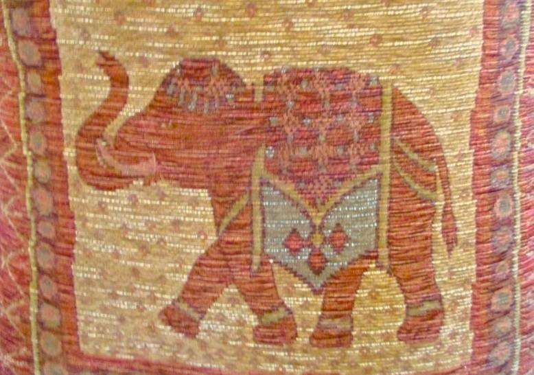 Two beautiful woven Indian cushions with elephant design - great condition