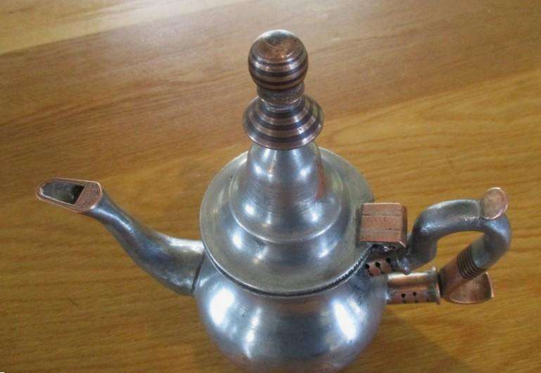 An old antique Moorish teapot handcrafted by the nomadic Tuareg people of the N.W. African Sahara