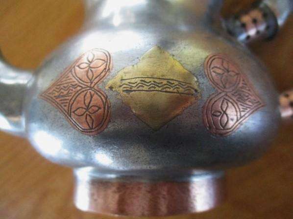 An old antique Moorish teapot handcrafted by the nomadic Tuareg people of the N.W. African Sahara