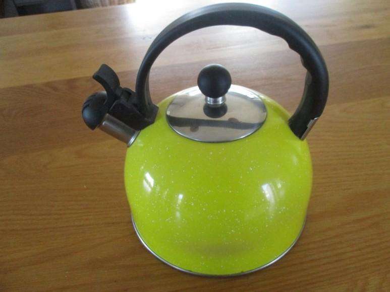 A cheerful gas/stove top singing kettle