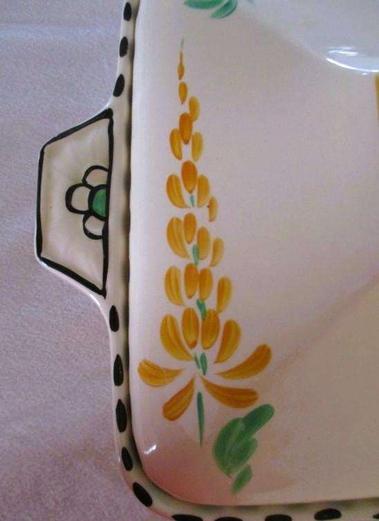No.2 - Rare 1930's Art Deco Burleigh Ware Zenith dish/tureen with blue and yellow lupins