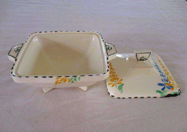No.2 - Rare 1930's Art Deco Burleigh Ware Zenith dish/tureen with blue and yellow lupins