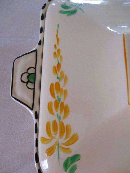 No.3 - Rare 1930's Art Deco Burleigh Ware Zenith dish/tureen with blue and yellow lupins