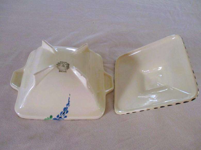 No.3 - Rare 1930's Art Deco Burleigh Ware Zenith dish/tureen with blue and yellow lupins