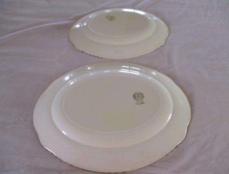 Rare 1930's Art Deco Burleigh Ware Zenith large serving platters with blue and yellow lupins