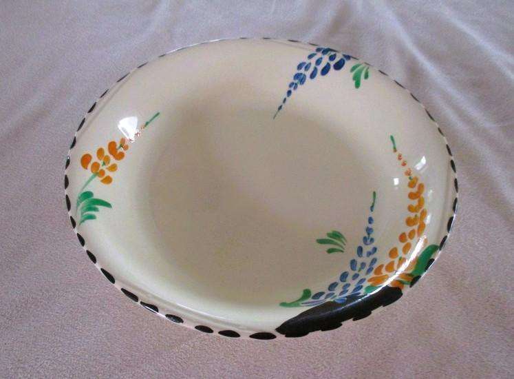 Set 1. - Rare 1930's Art Deco Burleigh Ware Zenith 16 piece dinner set  with blue and yellow lupins