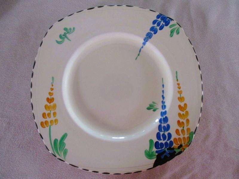 Set 2. - Rare 1930's Art Deco Burleigh Ware Zenith 16 piece dinner set  with blue and yellow lupins