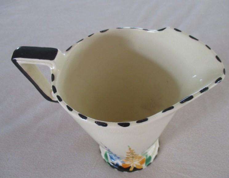 Rare 1930's Art Deco Burleigh Ware Zenith creamer/ milk jug with blue and yellow lupins