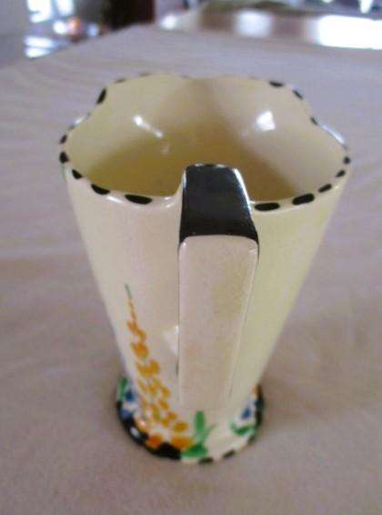 Rare 1930's Art Deco Burleigh Ware Zenith creamer/ milk jug with blue and yellow lupins