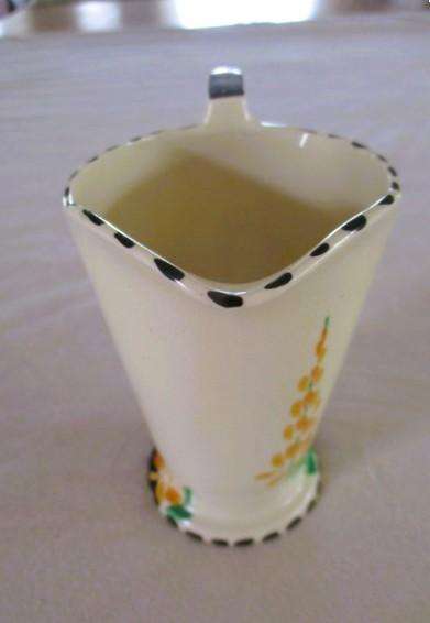 Rare 1930's Art Deco Burleigh Ware Zenith creamer/ milk jug with blue and yellow lupins