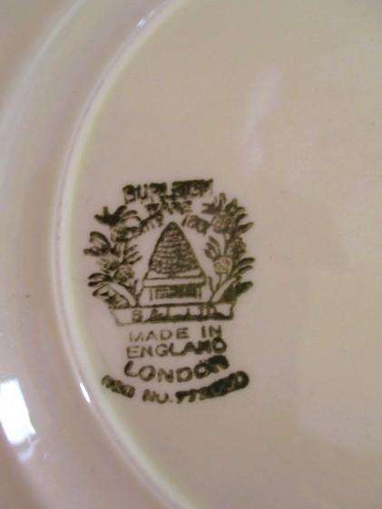 Four rare 1930's Art Deco Burleigh Ware Zenith trios with blue and yellow lupins