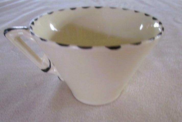 4 rare 1930's Art Deco Burleigh Ware Zenith small tea? coffee? cups & saucers - blue & yellow lupins