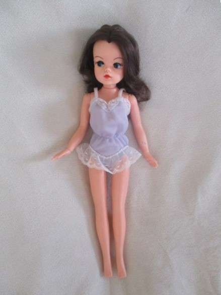 A vintage brunette Sindy doll in cute p.j. outfit