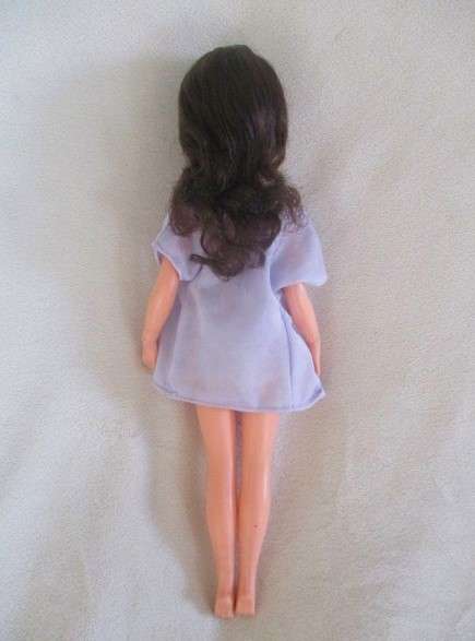 A vintage brunette Sindy doll in cute p.j. outfit
