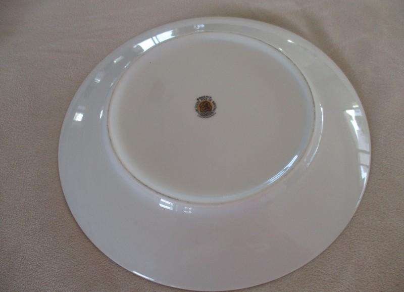 Two Czechoslovakia Bohemia fine porcelain plates with gold gilt rims
