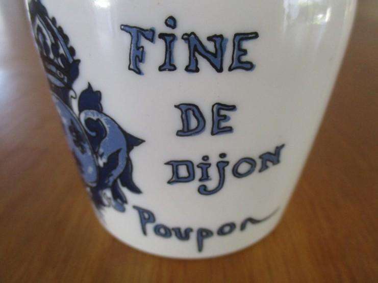 Vintage/antique Dijon Mustard pot with wooden spoon