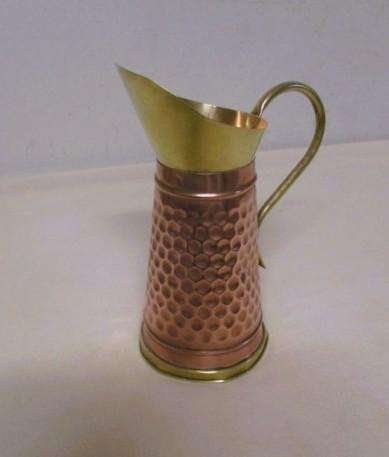 Vintage beaten copper and brass pitcher/jug made in England