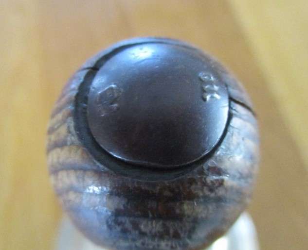 An old vintage solid brass, copper and wood school bell - 14cm diameter