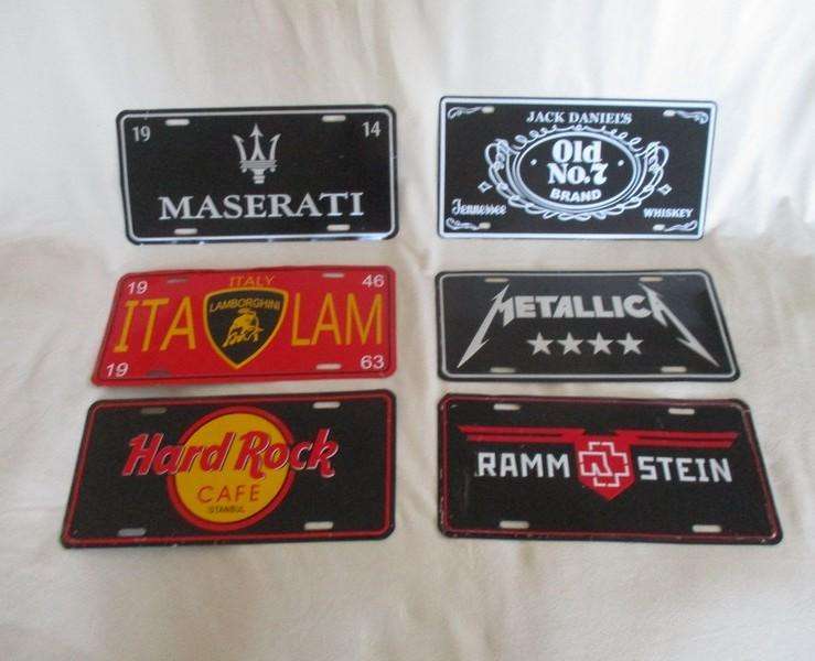 Six cool metal signs for games room or bar - purchased in Turkey