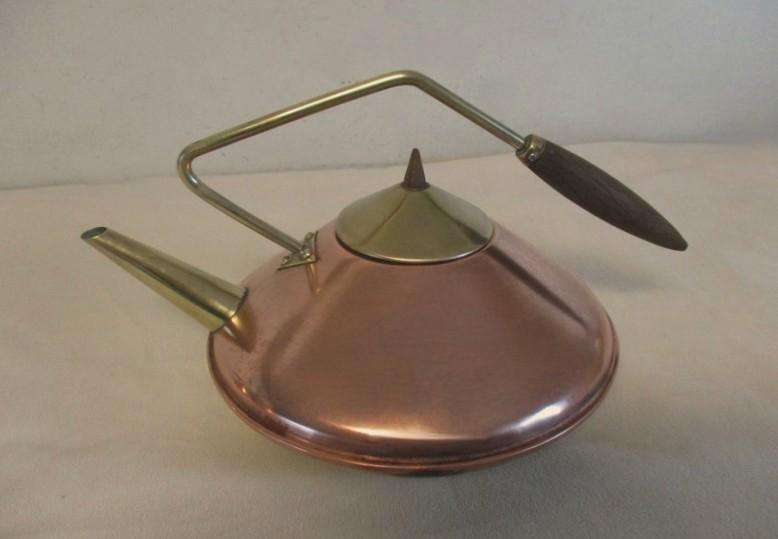 Art deco style copper & brass kettles to use & display - three different shapes & sizes by Talisman