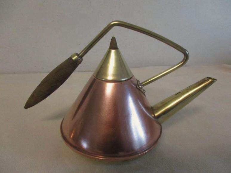 Art deco style copper & brass kettles to use & display - three different shapes & sizes by Talisman