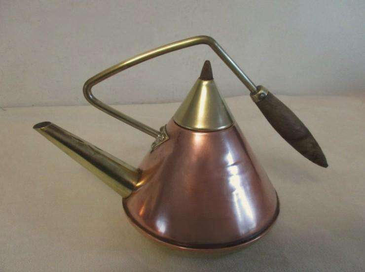 Art deco style copper & brass kettles to use & display - three different shapes & sizes by Talisman