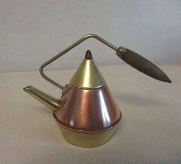 Art deco style copper & brass kettles to use & display - three different shapes & sizes by Talisman