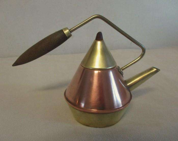 Art deco style copper & brass kettles to use & display - three different shapes & sizes by Talisman
