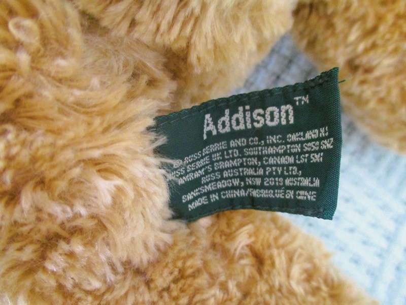 Collectable large Russ Berrie teddy bear - Addison - 45cm tall