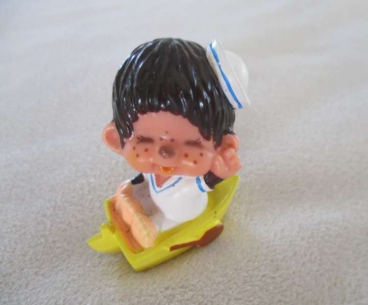 Cute and rare find!  Three vintage 1979 Sekiguchi Monchhichi PVC figures