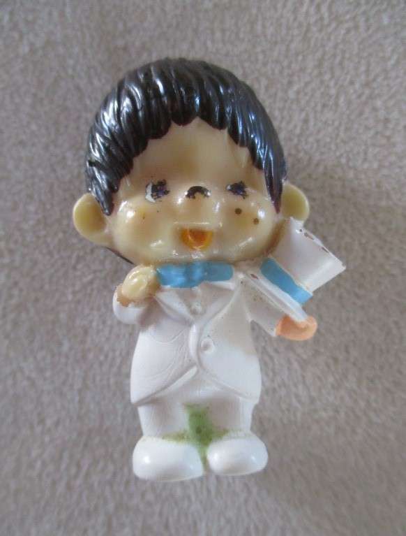 Cute and rare find!  Three vintage 1979 Sekiguchi Monchhichi PVC figures
