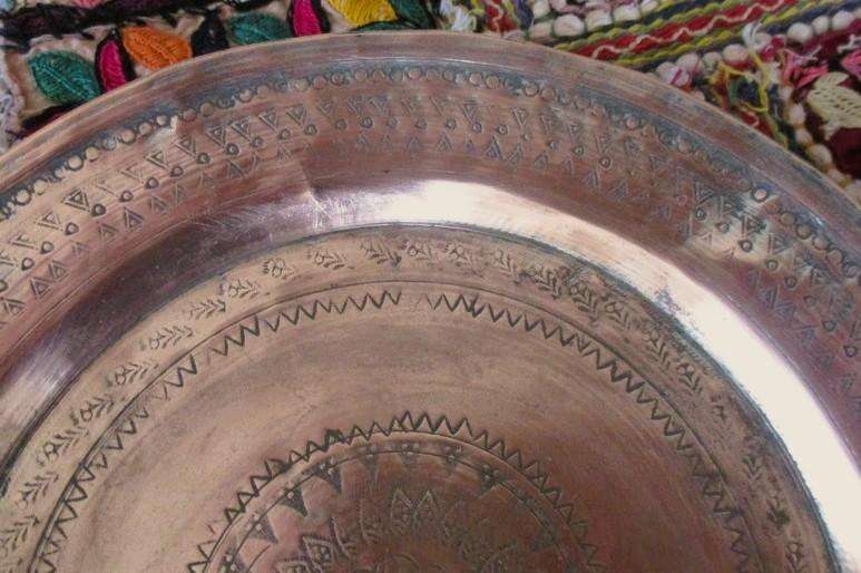 Antique Safavid? Ottoman? engraved tinned copper plate