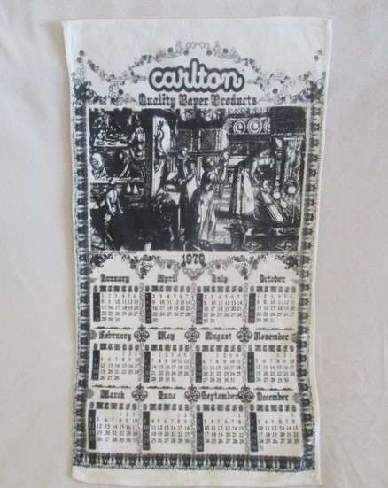 A vintage 1979 Carlton calendar pictorial cloth
