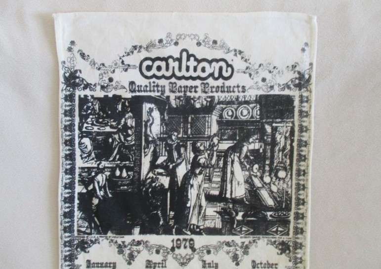 A vintage 1979 Carlton calendar pictorial cloth