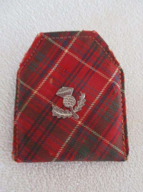 Delightfully Scottish - vintage brass tea caddy spoon with original pouch