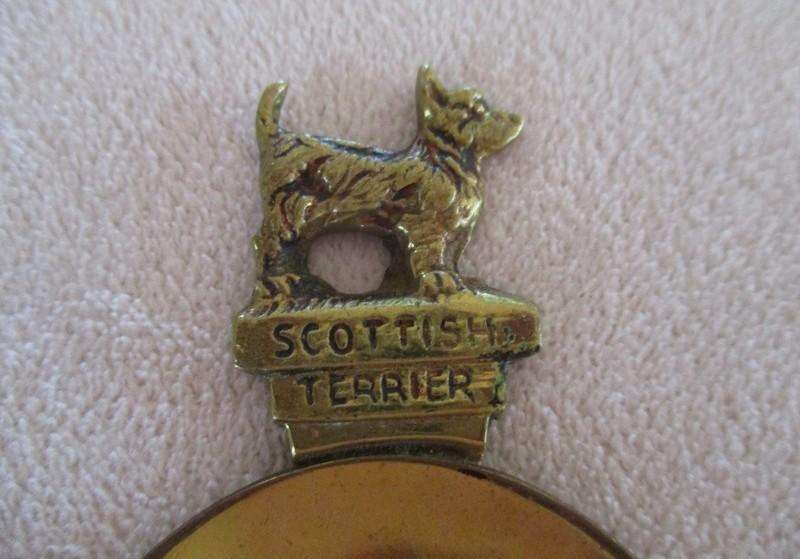 Delightfully Scottish - vintage brass tea caddy spoon with original pouch