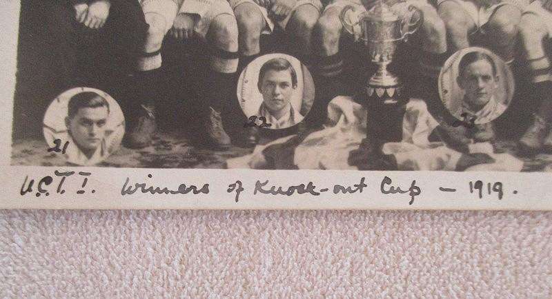 Rare! Antique 1919 photo postcard/s Ikey (UCT) rugby team- very first match between Ikeys & Maties