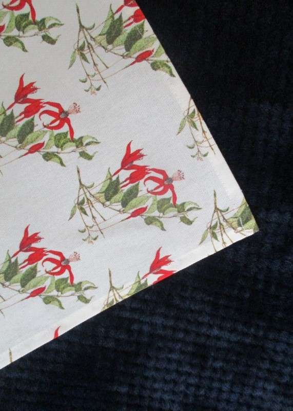 A quality Roy Kirkham, Staffordshire, England cloth with fuchsia design