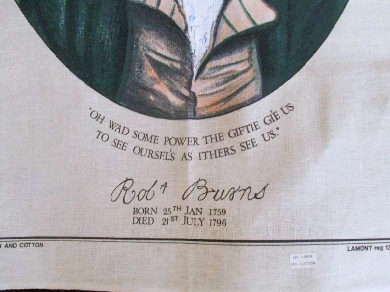 1. - Large Scottish pictorial cloth - The indomitable Robert Burns