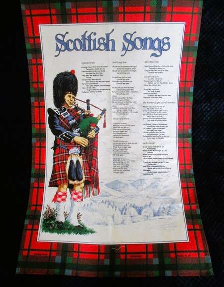 Large Scottish pictorial cloth - Scottish songs