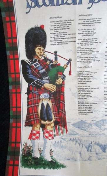 Large Scottish pictorial cloth - Scottish songs