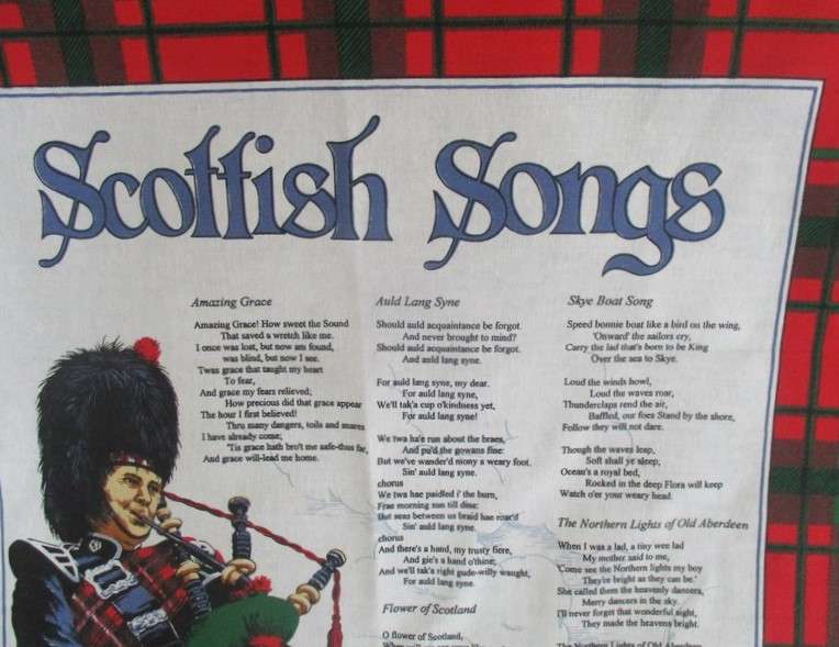 Large Scottish pictorial cloth - Scottish songs