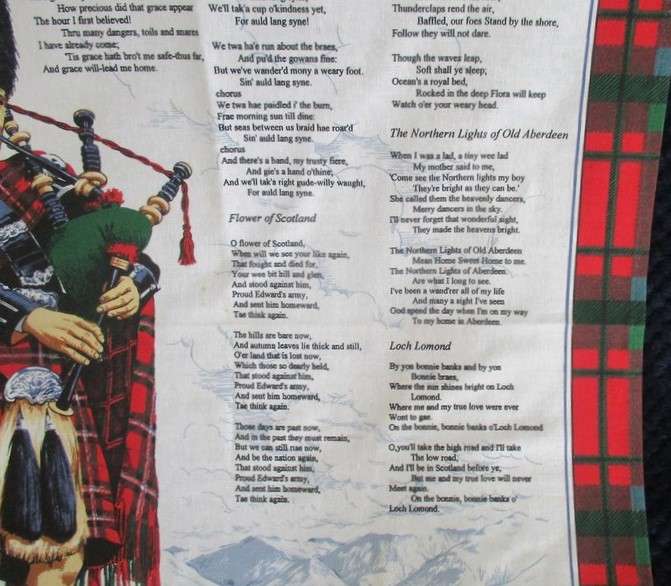 Large Scottish pictorial cloth - Scottish songs