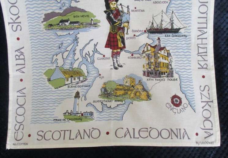 7. - Large Scottish pictorial cloth - Scotland's historical sites