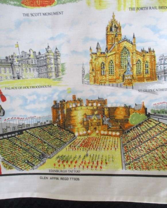 8. - Large Scottish pictorial cloth - Edinburgh