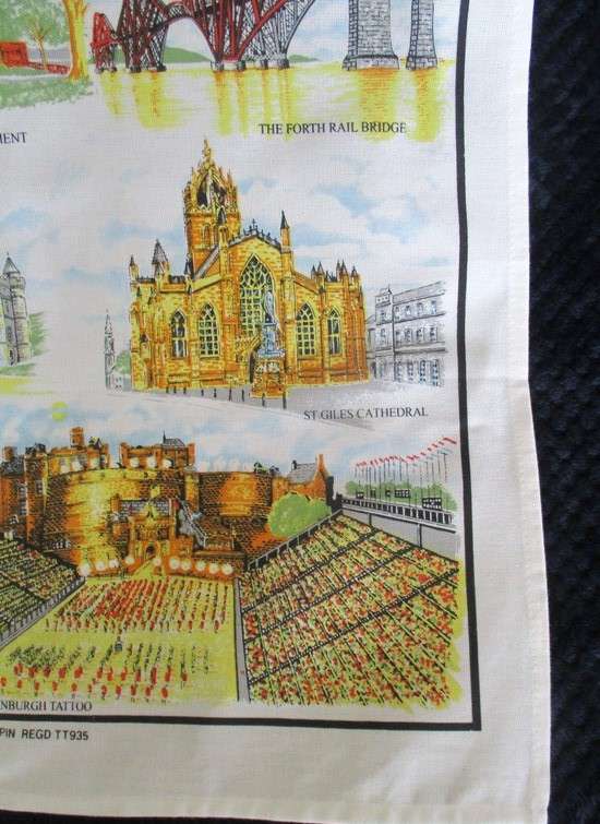 8. - Large Scottish pictorial cloth - Edinburgh